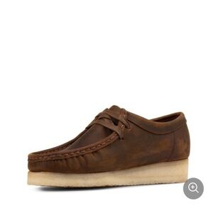 Clarks Wallabee Brown Leather Crepe Sole Moccasin